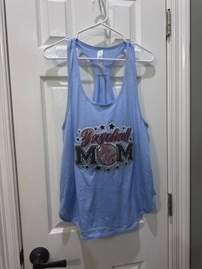 Baseball Mom Graphic Tank Top - Light Blue